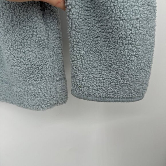 Joie Womens Small Shacket Sherpa Lightweight Jacket Teddy Snap Light Blue Woman’ - Picture 4 of 10